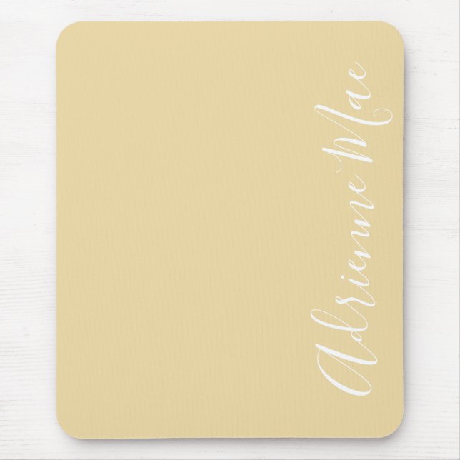 Simply Elegant Name Sunlight Ivory Personalized Mouse Mat (Front)