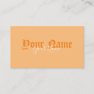 Simply elegant orange ancient letters business card