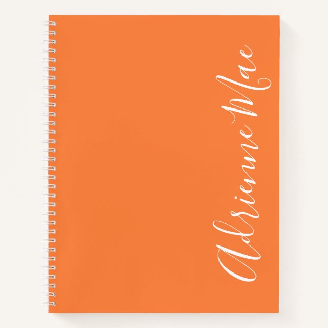 Simply Elegant Orange Peel Personalised Notebook (Front)