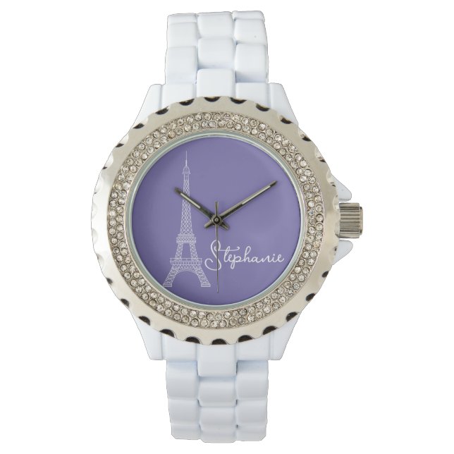 Simply Elegant Paris Eiffel Tower Lavender Watch (Front)