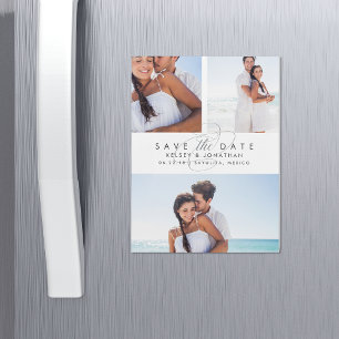 Simply Elegant Photo Collage Save the Date Magnetic Invitation