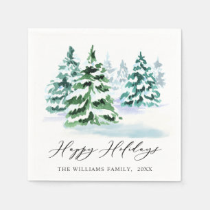 Simply Elegant Pine Tree Christmas Holiday Napkin