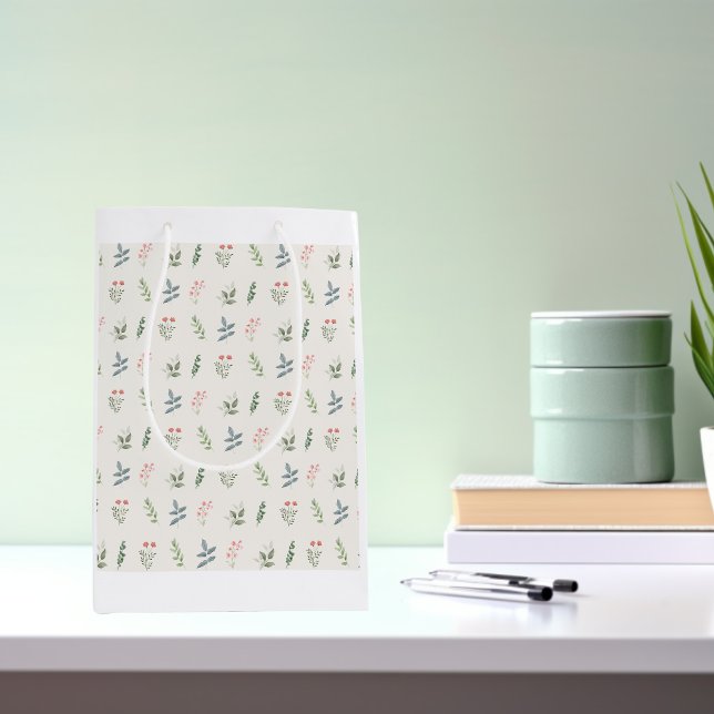 Simply Elegant Plants/Botanical Motif  Medium Gift Bag (Creator Uploaded)