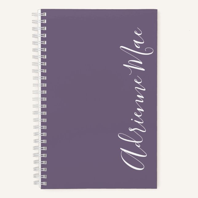 Simply Elegant Purple Grape Personalised Notebook (Front)