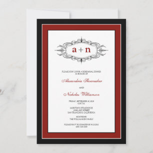 Simply Elegant Rehearsal Dinner Invitation (red)