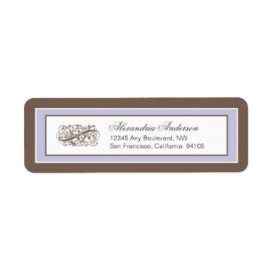 Simply Elegant Return Address Label (brown/lilac)
