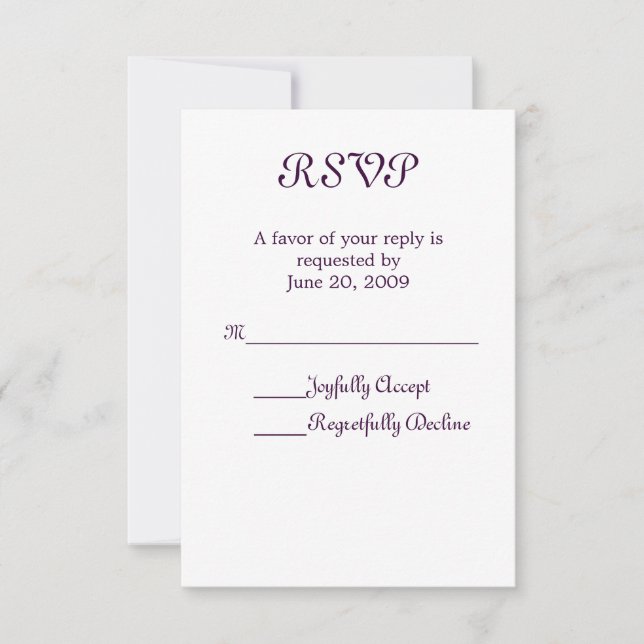 Simply Elegant RSVP Card (Front)