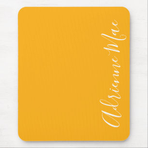 Simply Elegant Saffron Yellow Personalised Mouse Mat
