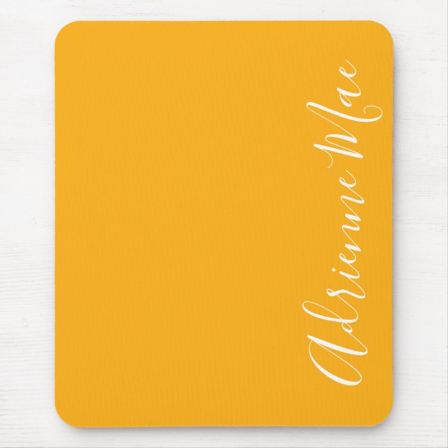 Simply Elegant Saffron Yellow Personalised Mouse Mat (Front)