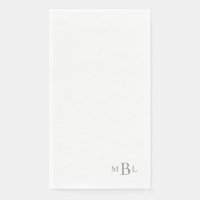 Simply Elegant Silver Monogram  Paper Guest Towels