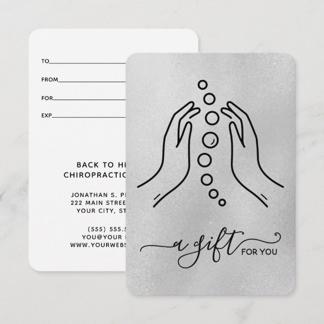 Simply Elegant Small Chiropractic Gift Certificate (Front/Back)