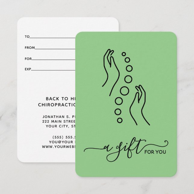 Simply Elegant Small Chiropractic Gift Certificate (Front/Back)