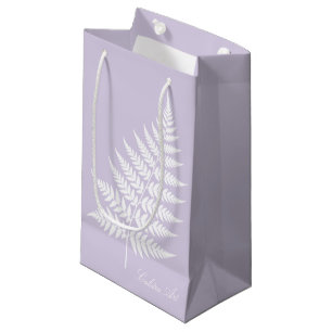 Simply Elegant Soft Lavender White Fern Wedding Small Gift Bag