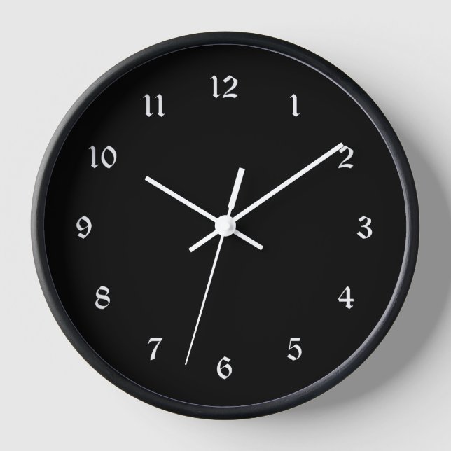 Simply elegant solid black clock (Front)