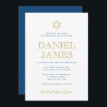 Simply Elegant Star of David Bar Mitzvah-Navy Gold Invitation<br><div class="desc">Use the template form to personalise this invitation.  Change the colours,  fonts and layout using the advanced editing menus.</div>