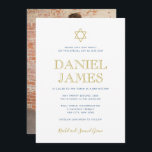 Simply Elegant Star,  Photo on Back, Bar Mitzvah Invitation<br><div class="desc">Use the back of this invitation to add your favourite photo.</div>