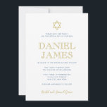 Simply Elegant Star, QR Code on Back, Bar Mitzvah Invitation<br><div class="desc">Use the back of this invitation to add your celebration and reply details,  along with a custom generated QR code.</div>