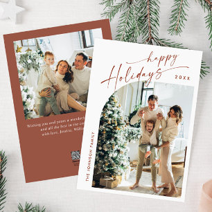 Simply Elegant Stylish 2 PHOTO Christmas Greeting Holiday Card