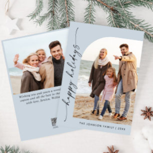 Simply Elegant Stylish 2 PHOTO Christmas Greeting Holiday Card
