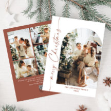 Simply Elegant Stylish 5 PHOTO Christmas Greeting