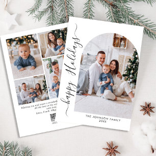 Simply Elegant Stylish 5 PHOTO Christmas Greeting Holiday Card