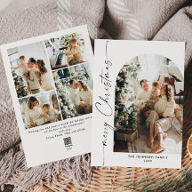 Simply Elegant Stylish 5 PHOTO Christmas Greeting