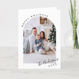Simply Elegant Stylish 6 PHOTO Christmas Greeting Holiday Card