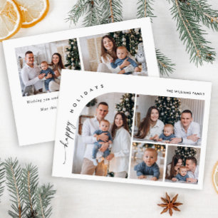Simply Elegant Stylish 6 PHOTO Christmas Greeting Holiday Card