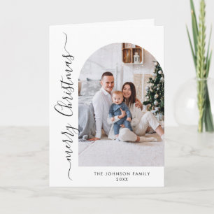 Simply Elegant Stylish 6 PHOTO Christmas Greeting Holiday Card