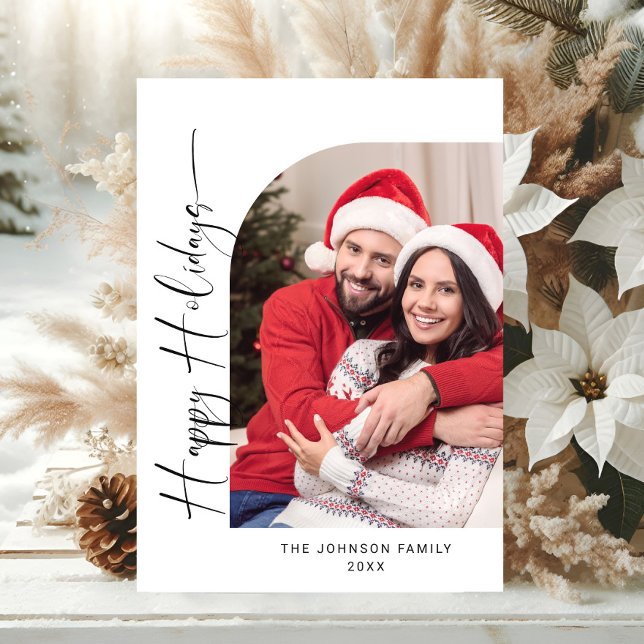 Simply Elegant Stylish PHOTO Christmas Greeting Holiday Card (Creator Uploaded)