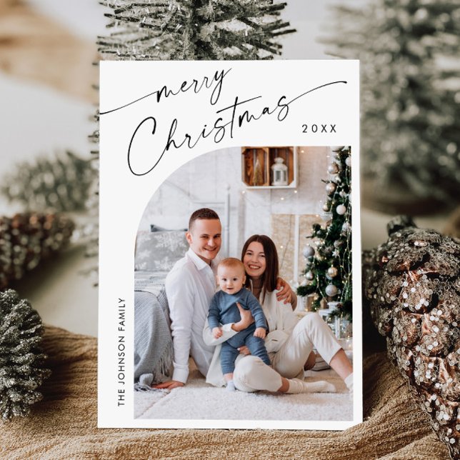 Simply Elegant Stylish PHOTO Christmas Greeting Holiday Card (Creator Uploaded)