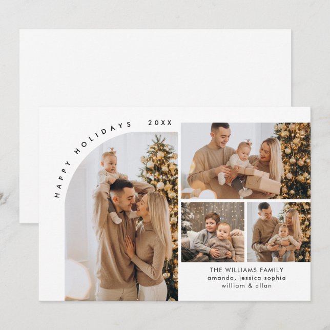 Simply Elegant Stylish PHOTO Christmas Greeting Holiday Card (Front/Back)