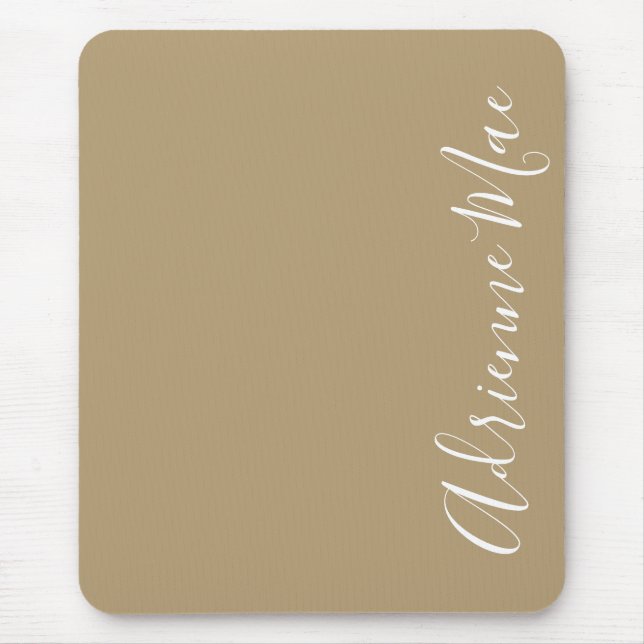 Simply Elegant Tan Personalised Mouse Mat (Front)