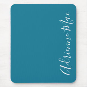 Simply Elegant Teal Blue Personalised Mouse Mat
