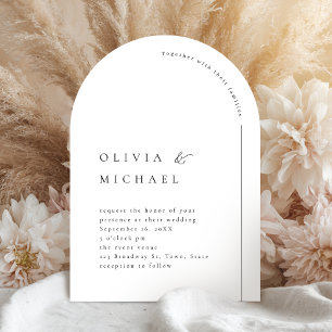 Simply Elegant Typography Modern Arch Wedding Invitation
