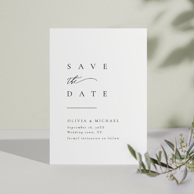 Simply Elegant Typography Modern Save The Date (Simply Elegant Typography Modern save the date)