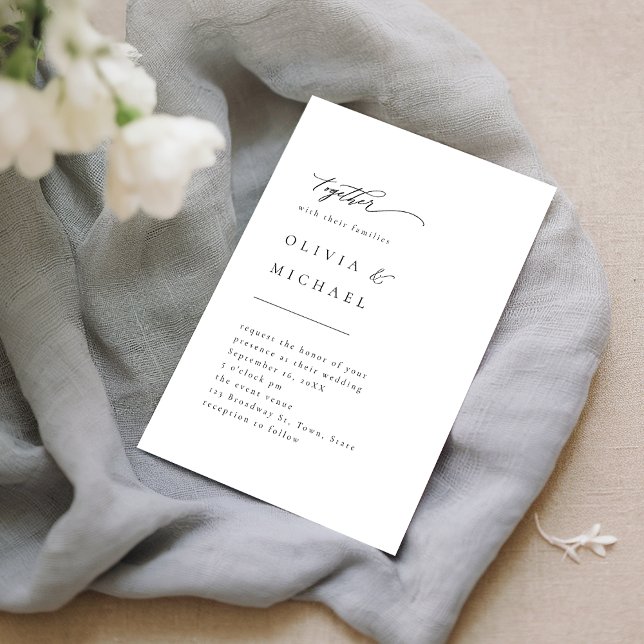 Simply Elegant Typography Modern Wedding Invitatio Invitation (Simply Elegant Typography Modern Wedding Invitation)