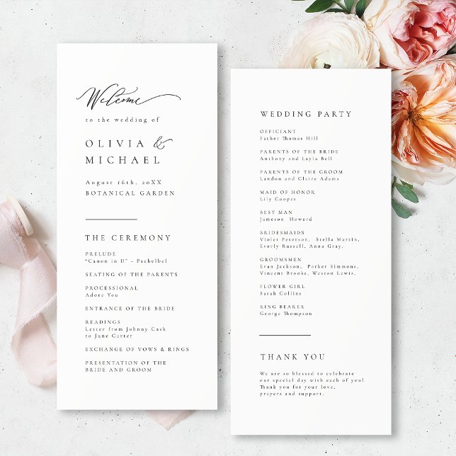 Simply Elegant Typography Modern Wedding Programme (Simply Elegant Typography Modern Wedding Program)