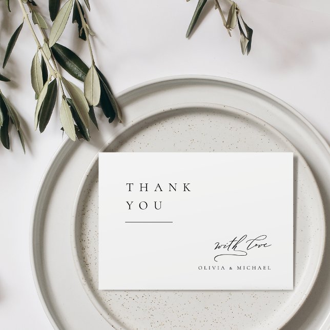 Simply Elegant Typography Modern Wedding Thank You (Simply Elegant Typography Modern Wedding Thank You Card)