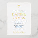 Simply Elegant w/Text on Back Bar Mitzvah Gold<br><div class="desc">This elegant design uses real foil to make it special! Customise using the template form.  All colours and fonts can be changed using the advanced editing menus.</div>