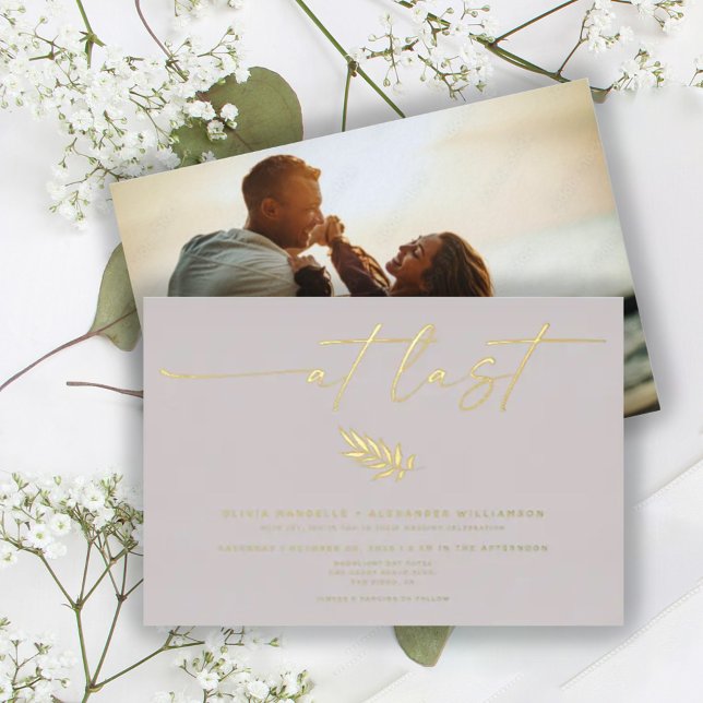 Simply Elegant Wedding Calligraphy Photo Foil Invi (Creator Uploaded)