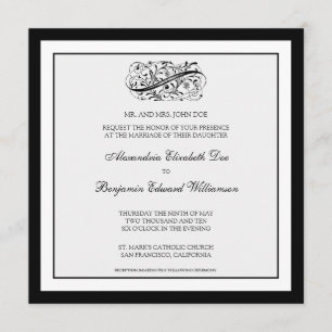 Simply Elegant Wedding Invitation (black/white)