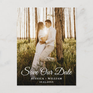 Simply Elegant Wedding Save the Date Photo Postcard