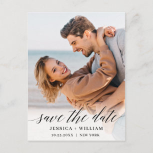 Simply Elegant Wedding Save the Date Photo Postcard