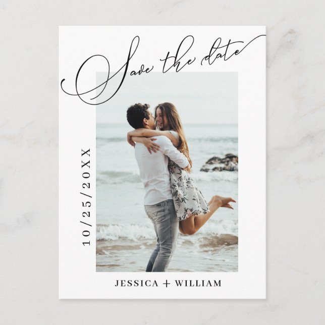 Simply Elegant Wedding Save the Date Photo  Postcard (Front)