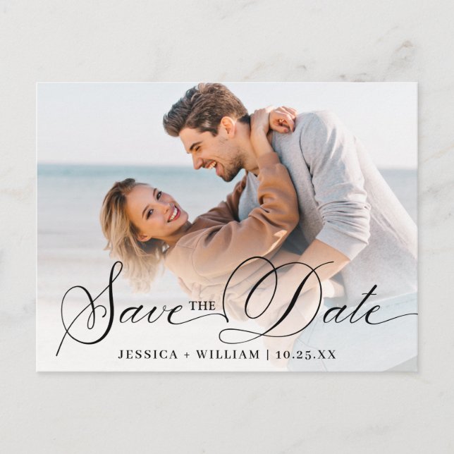 Simply Elegant Wedding Simple Save the Date Photo Postcard (Front)