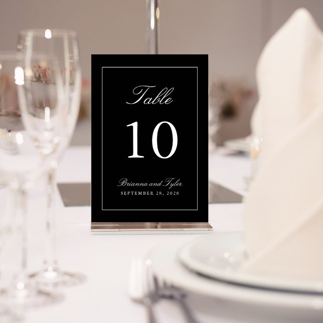 Simply Elegant Wedding Table Number Card (Creator Uploaded)