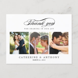 Simply Elegant Wedding Thank You Card - White
