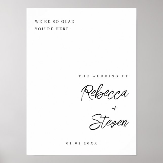 Simply Elegant Wedding Welcome Sign (Front)