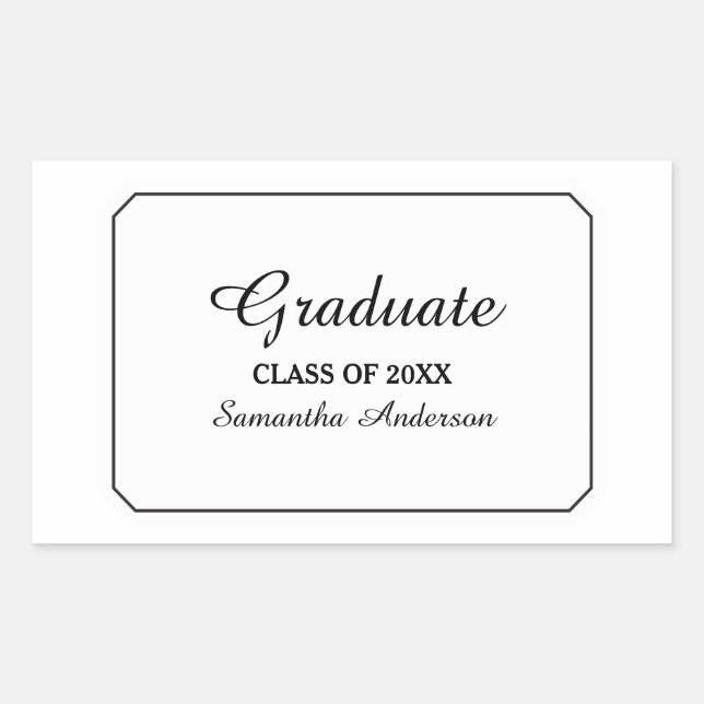 Simply Elegant White Graduation Stickers (Front)